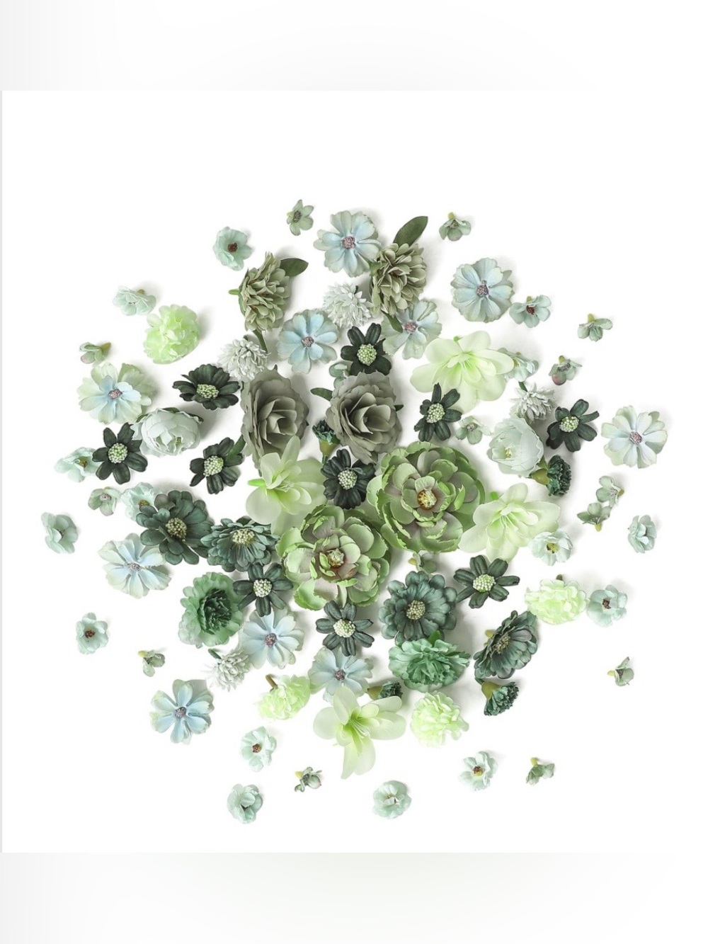 Faux Flower Heads 80pc. - OLIVE SAGE GREEN